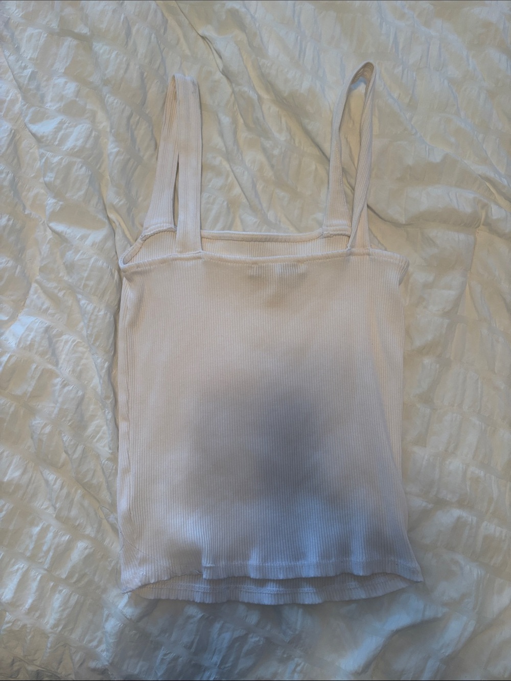 Express White Ribbed Square-Neck Tank - Picture 3 of 4